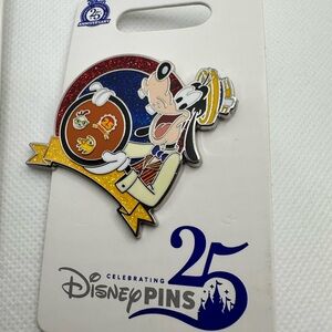 Disney Goofy 25th Anniversary Pin with Red and Yellow Accents